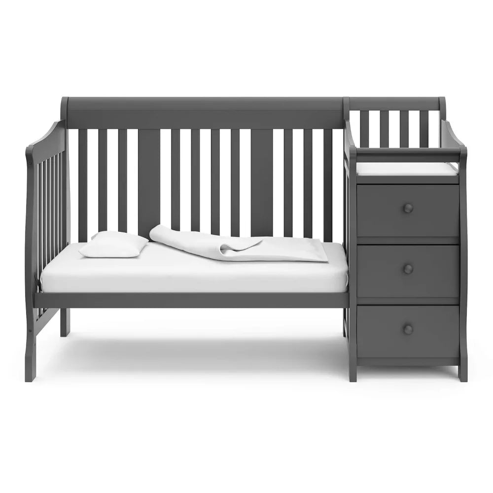 Portofino 5-in-1 Convertible Crib and Changer (Gray)